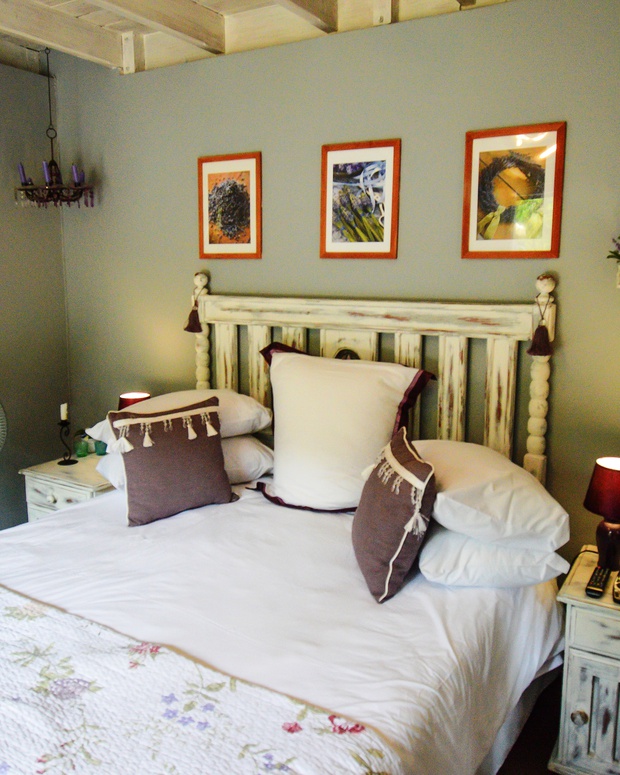 Lavender Room, tastefully decorated bedroom at Mont Rouge guesthouse